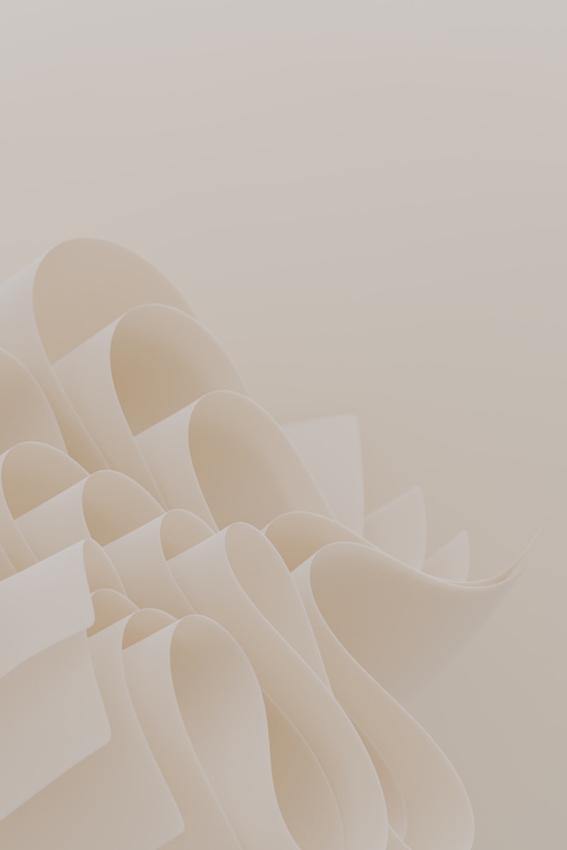 Ribbons create an abstract, rippling design.